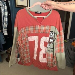 Super cute patch work sweater